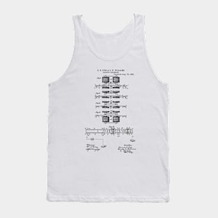 Railway Telegraph Vintage Patent Hand Drawing Tank Top